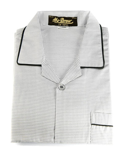 Mens Wedding Nightdress - Checkered Design Nightwear By Hy-Brow Plus High Classic