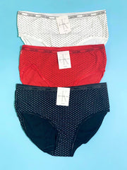 Pack of 3 - CK Polka Dotted Panty - Flourish CK Polka Dotted Panty Mix Colors - 444, 555, 666