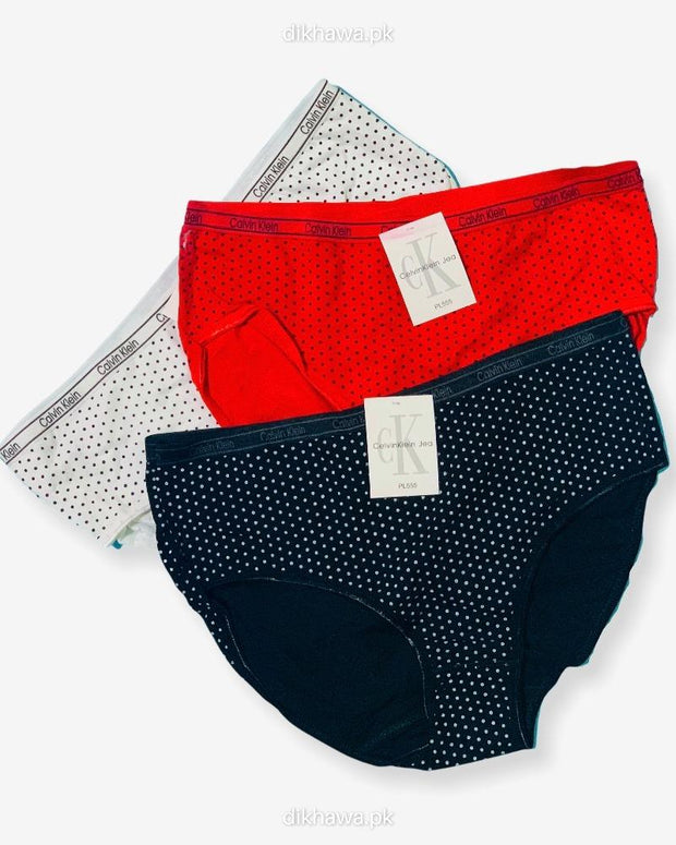 Pack of 4 - CK Polka Dotted Panty - Flourish CK Polka Dotted Panty Mix Colors - 444, 555, 666