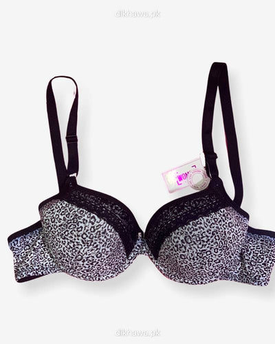 Sexy Black N White Cheetah Style Bra - Single Padded,Under Wired Bra - By Women Jou Jou 2021