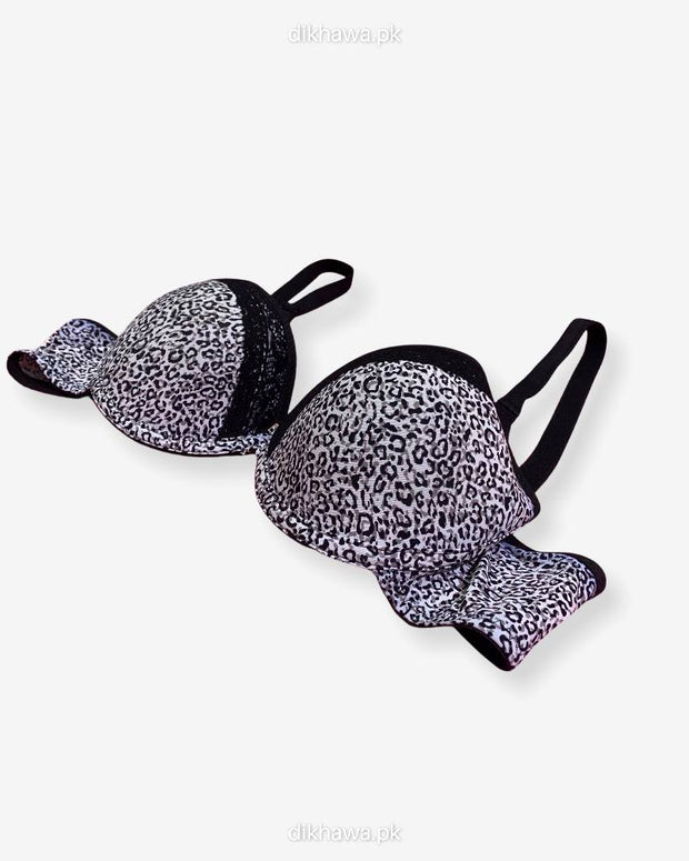 Sexy Black N White Cheetah Style Bra - Single Padded,Under Wired Bra - By Women Jou Jou 2021