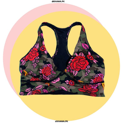 Ladies Zumba Bra - Sports Bra - Floral Sports Bra - Padded Sports Bra- 2021