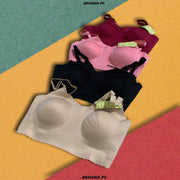 Pack off 4 Self Design Cotton Single Padded Bra -2021