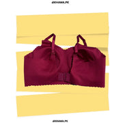 Self Design Cotton Single Padded Bra - Maroon- 2021