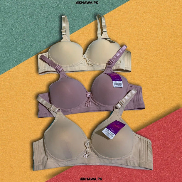 Pack off 3 Women Lightly Padded Demi Bra -239 - 2021