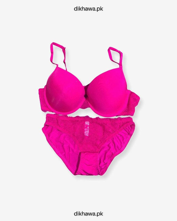 Victoria's Secret - Pushup Soft Padded Bra Panty Set - Plain Bra- 2021