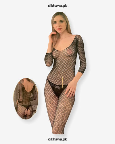 Hkmeair Khushi Print Sexy Net Bodystocking No H8266