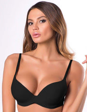 Black Pushup Bra - Single Padded Underwired Bra - Flourish - FL972
