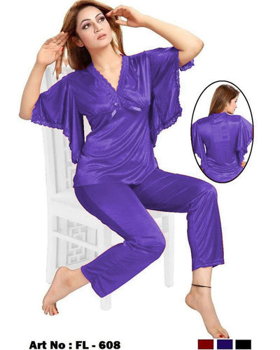 Purple Nighty - FL-608 - Flourish 2 Piece Nightwear