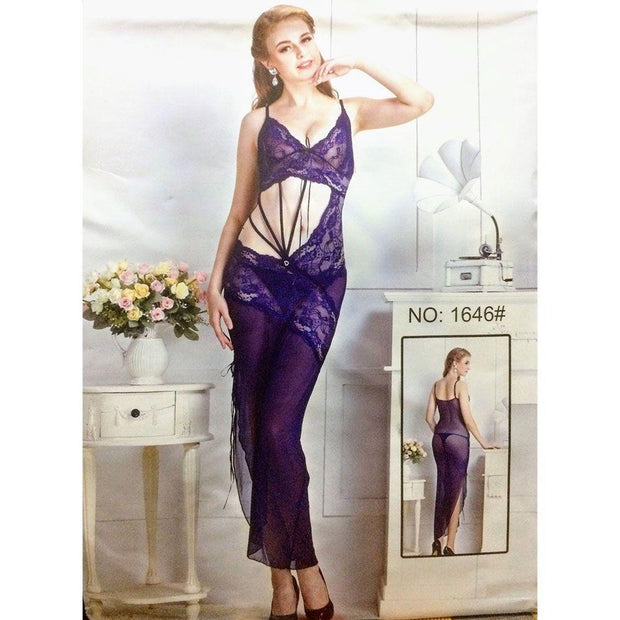 Sexy Long Net Nighty - MN - 1646 - Nighty - diKHAWA Online Shopping in Pakistan