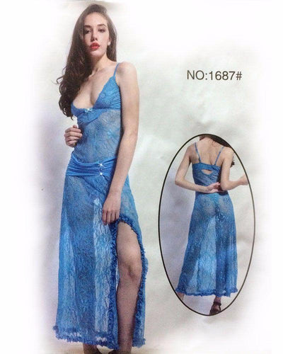 See Through Long Net Nighty - MN - 1687 - Nighty - diKHAWA Online Shopping in Pakistan