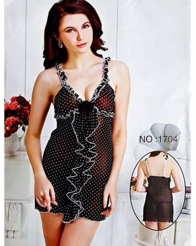 Black Queen Nighty - 1704 - Nighty - diKHAWA Online Shopping in Pakistan
