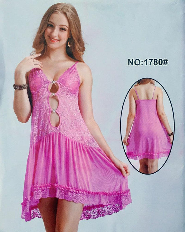 Pink See through Sexy Nighty - 1780 - Nighty - diKHAWA Online Shopping in Pakistan