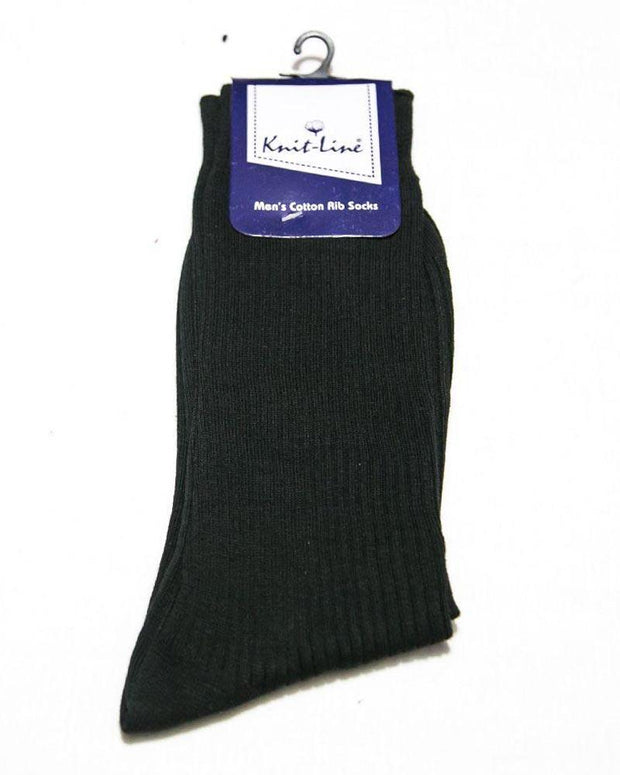 Black Men's Cotton Rib Socks - KL-20 - Mens Socks - diKHAWA Online Shopping in Pakistan