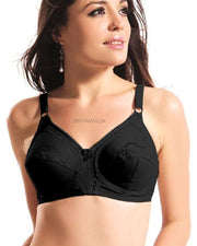 Citin Bra - Flourish - Black Bra - Non Padded & Non Wired Bra - Minimizer Bra