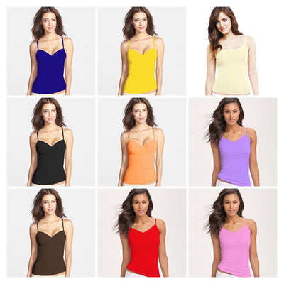Pack of 3 Camisole for Girls - Fancy Colourful Tank Top - Mix Colours - Camisole - diKHAWA Online Shopping in Pakistan