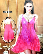 Sexy Cotton Net Short Nighty For Women - 2004#