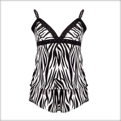 Zebra Print Satin Camisole & Short Set - Cami Set - diKHAWA Online Shopping in Pakistan