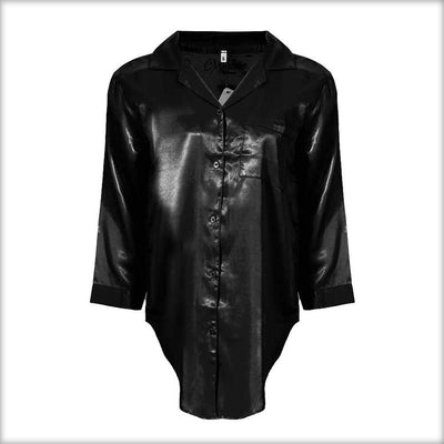 Black Satin Nightwear -  - diKHAWA Online Shopping in Pakistan