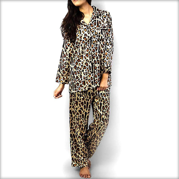 Off-White Printed Pajama Set Nightwear - Ladies Nightdress - diKHAWA Online Shopping in Pakistan