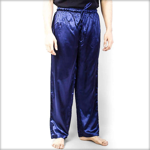 100% Polyester Solid Satin Men's Pajama MP51-NV - Mens Pajama - diKHAWA Online Shopping in Pakistan