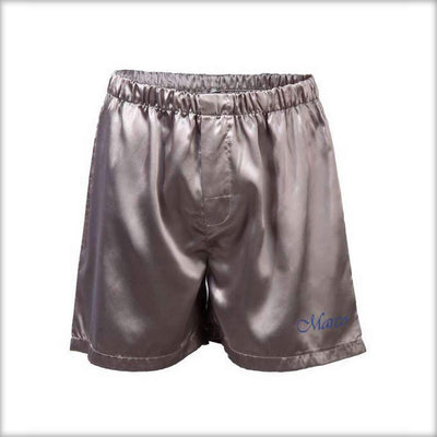 Polyester Solid Satin Men's Boxer MS01-SLV - Mens Shorts - diKHAWA Online Shopping in Pakistan