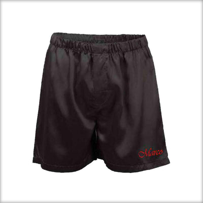 Polyester Solid Satin Men's Boxer MS01-BK - Mens Shorts - diKHAWA Online Shopping in Pakistan