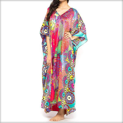 Multi Coloured Printed Kaftan - Kaftan - diKHAWA Online Shopping in Pakistan