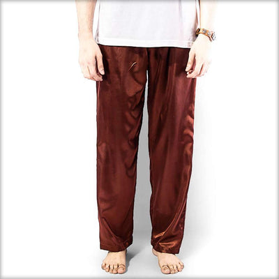 100% Polyester Solid Satin Men's Pajama MP51-BR - Mens Pajama - diKHAWA Online Shopping in Pakistan