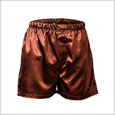 Polyester Solid Satin Men's Boxer MS01-BR - Mens Shorts - diKHAWA Online Shopping in Pakistan