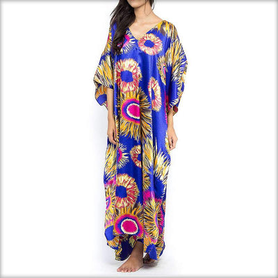 Purple Printed Long Kaftan - Kaftan - diKHAWA Online Shopping in Pakistan