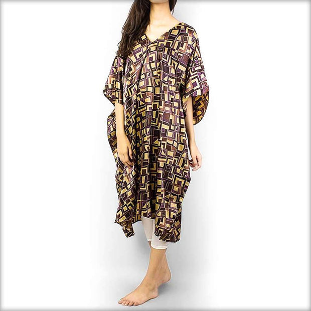 Brown Printed Caftan - Kaftan - diKHAWA Online Shopping in Pakistan