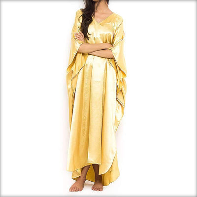 Yellow Plain Kaftan Long Nightwear - Kaftan - diKHAWA Online Shopping in Pakistan