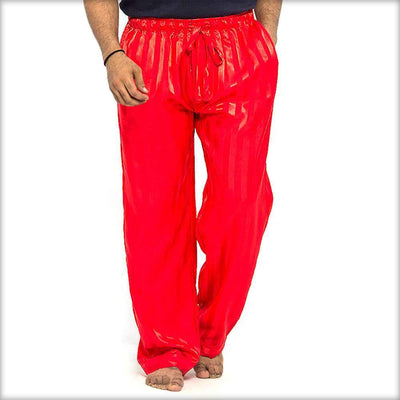 100% Polyester Satin Stripe Men's Trouser RD - Mens Pajama - diKHAWA Online Shopping in Pakistan