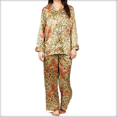 Yellow Printed Pajama Set Nightwear - Ladies Nightdress - diKHAWA Online Shopping in Pakistan