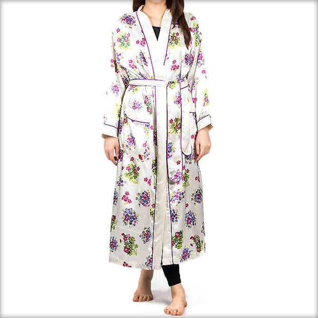 White Printed Night Gown - Ladies Gown - diKHAWA Online Shopping in Pakistan