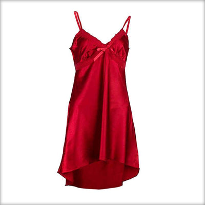 Maroon Satin Tail Chemise - Nighty - diKHAWA Online Shopping in Pakistan