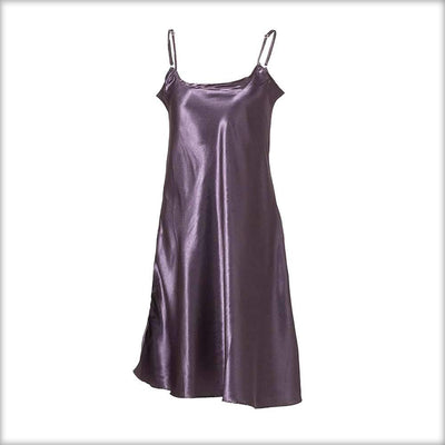 Purple Polyester & Satin Short Nighty - Nighty - diKHAWA Online Shopping in Pakistan