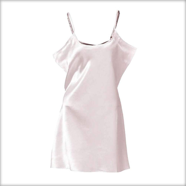 White Polyester Satin Chemise -  - diKHAWA Online Shopping in Pakistan