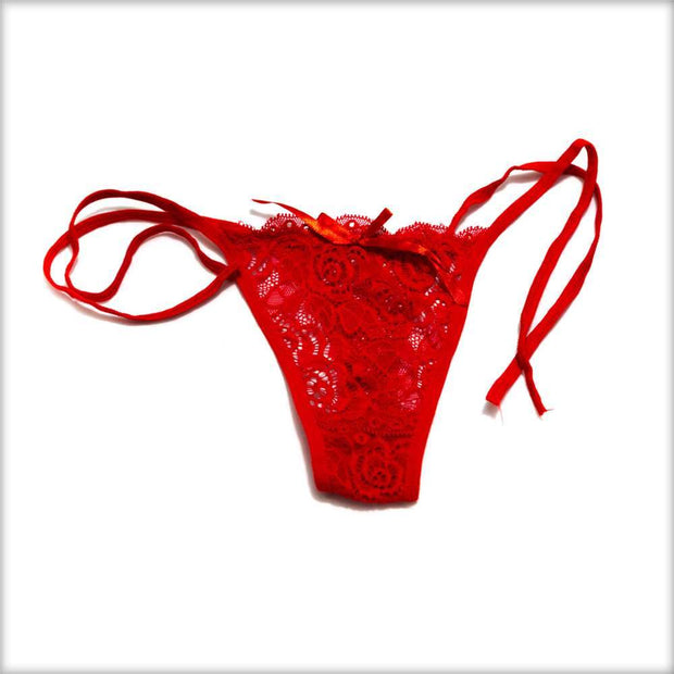 Lace Tie Red Bikini Panty - Panty - diKHAWA Online Shopping in Pakistan