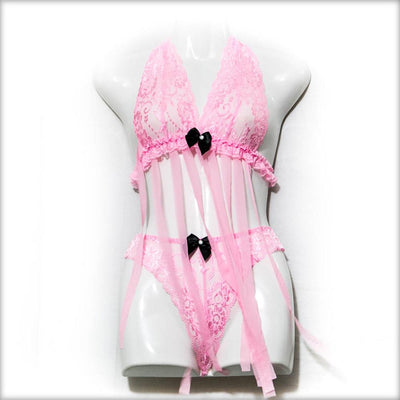 Strip Pink Net Lingerie - Lingerie - diKHAWA Online Shopping in Pakistan