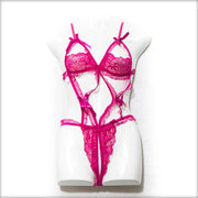 Half Cup Lingerie Set - Hot Pink - Lingerie - diKHAWA Online Shopping in Pakistan