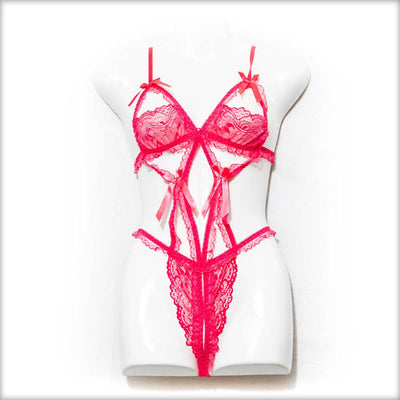 Half Cup Lingerie Set - Peach - Lingerie - diKHAWA Online Shopping in Pakistan