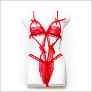 Half Cup Lingerie Set - Red - Lingerie - diKHAWA Online Shopping in Pakistan