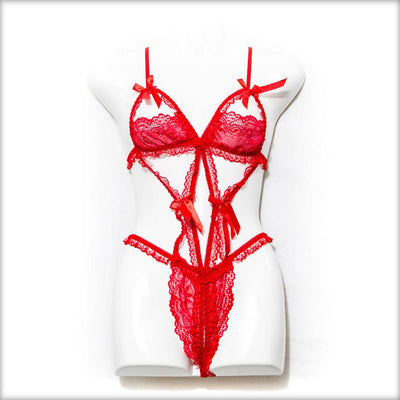 Half Cup Lingerie Set - Red - Lingerie - diKHAWA Online Shopping in Pakistan