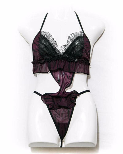 Pussy Cat Lingerie Set - Maroon - Lingerie - diKHAWA Online Shopping in Pakistan