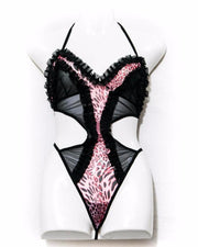 Cheetah Print Lingerie Set - Pink - Lingerie - diKHAWA Online Shopping in Pakistan