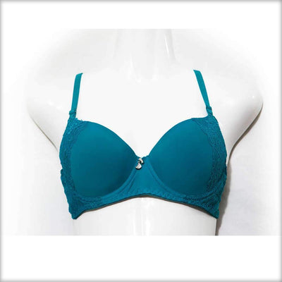 Teal Double Padded Underwired Bra - Bras - diKHAWA Online Shopping in Pakistan