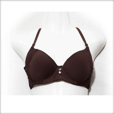 Brown Double Padded Underwired Bra - Bras - diKHAWA Online Shopping in Pakistan