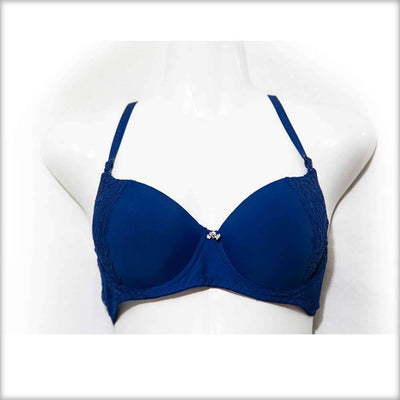 Royal Blue Double Padded Underwired Bra - Bras - diKHAWA Online Shopping in Pakistan